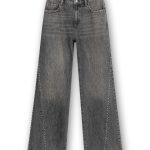 Homage Mid Waist Straight Leg Jeans With Studs H-CW26M31 in Vintage Grey, grijze damesjeans met mid waist, rechte pijpen en studs.