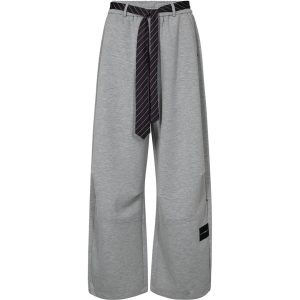 Haute L'Amitié Maxi Split Tie Tall Pants HL11000, lange damesbroek met wijde pijpen, splitdetails en strikdetails.