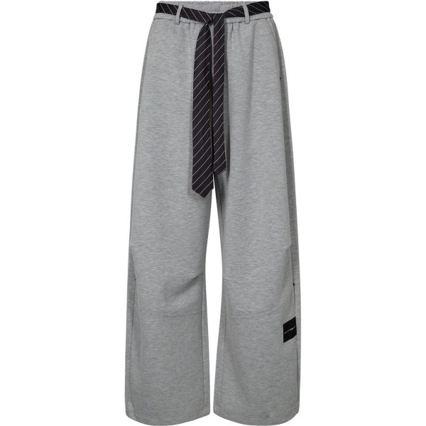 Haute-L-Amitié-Maxi-Split-Tie-Tall-Pants-HL11000-HL10923_GreyMelange_1 Haute L'Amitié Maxi Split Tie Tall Pants HL11000, lange damesbroek met wijde pijpen, splitdetails en strikdetails.