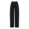 Haute-L-Amitié-Denim-Cargo-Tall-Pants-HL10993-Black Haute L'Amitié Denim Cargo Tall Pants HL10993, lange denim dames cargobroek met wijde fit en grote cargozakken.