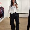 Haute L'Amitié Iron Paper Jacket HL11038 in Paper White, wit transparant damesjack met oversized fit, hoge kraag, ritssluiting en verstelbare trekkoorden.