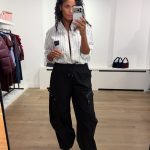 Haute L'Amitié Air Zip Tall Pant HL11086 in Black, zwarte lange dames cargobroek met barrel fit, grote cargozakken, ritsdetails en verstelbare pijpen.