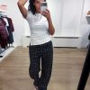 Haute L'Amitié Flip Waist Rivet Tall Jeans HL10875 in Black, zwarte dames barrel jeans met studs en opvallende omgeslagen tailleband.
