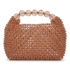 SUI AVA Slouchy Beaded Bag SA25044173 in Toffee, bruine handgemaakte damestas van glanzende kralen met ronde handgreep en slouchy vorm.