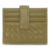 SUI AVA Woven Card Wallet SA2603197 in Green, groen compact pasjesetui met gevlochten woven structuur.