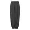 Tooday Devin Ballon Pants TD426-139 in donkergrijs, damesbroek met wijde ballonvorm, elastische tailleband en taps toelopende pijpen met elastische zoom.