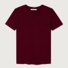 American Vintage Sonoma T-Shirt SON28GH26CERVI in Cerisier Vintage, kersrood dames T-shirt van 100% katoen met aansluitende fit, ronde hals en korte mouwen.
