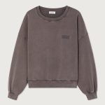 American Vintage Jitbay Sweater JIT03AH26CENVIN in Cendre Vintage, grijze katoenen dames sweater met loose fit, ronde hals en vintage wassing.