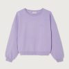 American-Vintage-Jitbay-Sweater-Lila-JIT03AH26PARVIN American Vintage Jitbay Sweater JIT03AH26PARVIN in Parme Vintage, lila katoenen dames sweater met oversized fit, ronde hals en vintage wassing.