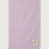 American Vintage Zinaco sjaal ZI20AH26LILL in Lilas Logo, zachte lichtlila gebreide sjaal met franjes aan de uiteinden.